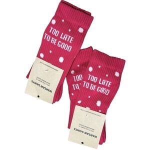 Red Polka Dot Socks Christmas Holidays Funny Gifts Warsaw Saints 2 Pairs NEW